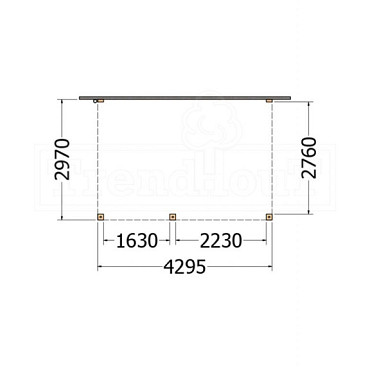 Aanbouwveranda Modena 4300x3000x2700mm (bxdxh) links