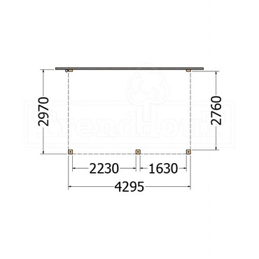 Aanbouwveranda Modena 4300x3000x2700mm (bxdxh) rechts