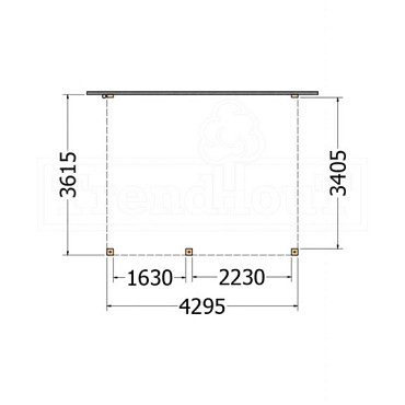 Aanbouwveranda Modena 4300x3650x2700mm (bxdxh) links