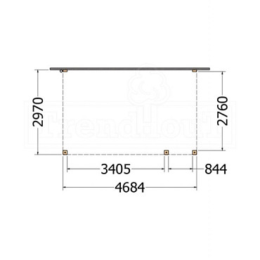 Aanbouwveranda Modena 4700x3000x2700mm (bxdxh) rechts