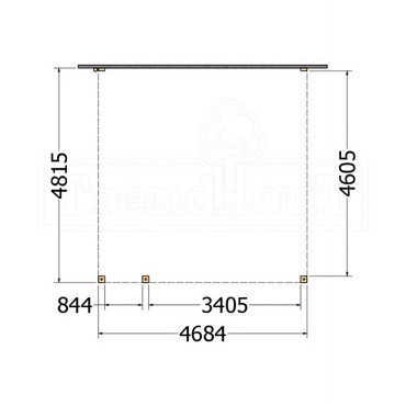 Aanbouwveranda Modena 4700x4850x2700mm (bxdxh) links