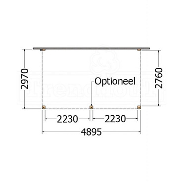 Aanbouwveranda Modena 4900x3000x2700mm (bxdxh)
