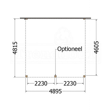 Aanbouwveranda Modena 4900x4850x2700mm (bxdxh)