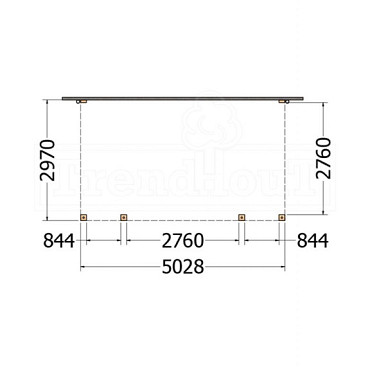 Aanbouwveranda Modena 5050x3000x2700mm (bxdxh)