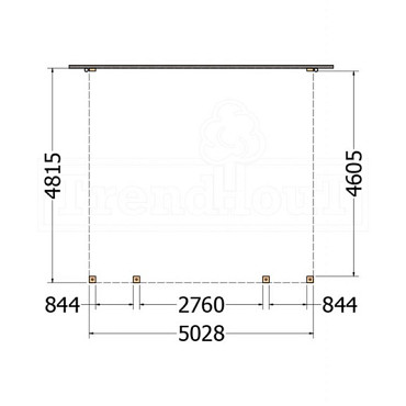 Aanbouwveranda Modena 5050x4850x2700mm (bxdxh)