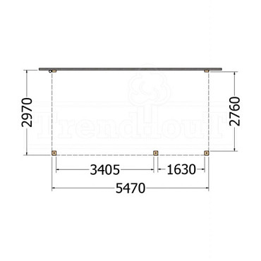 Aanbouwveranda Modena 5500x3000x2700mm (bxdxh) rechts