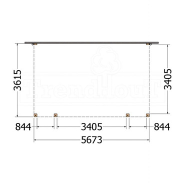 Aanbouwveranda Modena 5700x3650x2700mm (bxdxh)