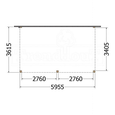 Aanbouwveranda Modena 6000x3650x2700mm (bxdxh)