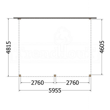 Aanbouwveranda Modena 6000x4850x2700mm (bxdxh)