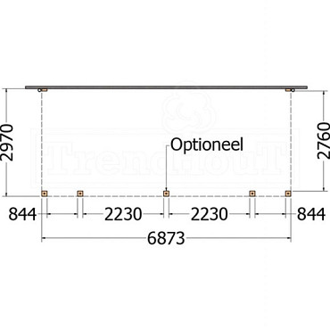 Aanbouwveranda Modena 6900x3000x2700mm (bxdxh)