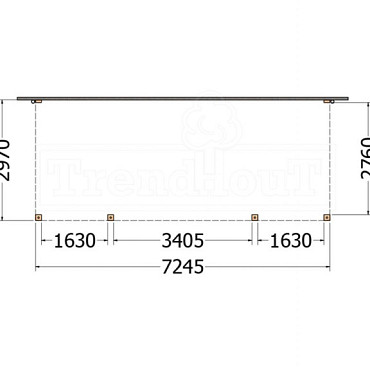 Aanbouwveranda Modena 7200x3000x2700mm (bxdxh)