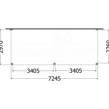 Aanbouwveranda Modena 7250x3000x2700mm (bxdxh)