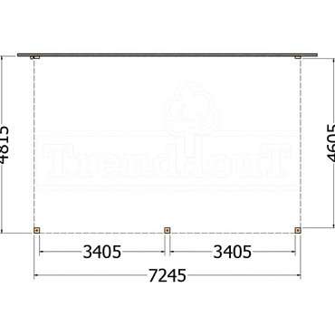 Aanbouwveranda Modena 7250x4850x2700mm (bxdxh)