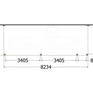Aanbouwveranda Modena 8250x3000x2700mm (bxdxh) rechts