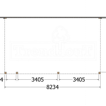Aanbouwveranda Modena 8250x4850x2700mm (bxdxh) links