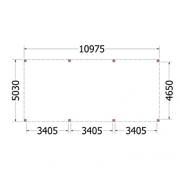 Buitenverblijf Palermo XXL 11000x5050x2480mm (bxdxh)