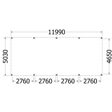 Buitenverblijf Palermo XXL 12000x5050x2480mm (bxdxh)