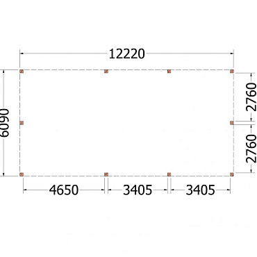 Buitenverblijf Palermo XXL 12250x6100x2480mm (bxdxh)