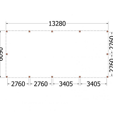 Buitenverblijf Palermo XXL 13300x6100x2480mm (bxdxh)
