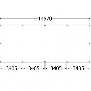 Buitenverblijf Palermo XXL 14600x6100x2480mm (bxdxh)