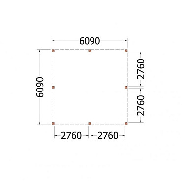 Buitenverblijf Palermo XXL 6100x6100x2480mm (bxdxh)