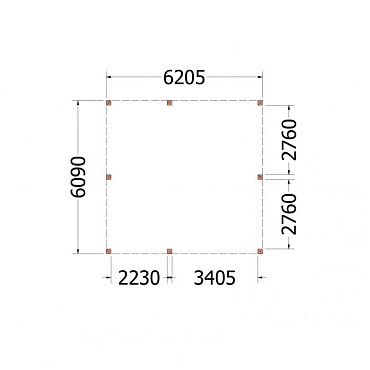 Buitenverblijf Palermo XXL 6250x6100x2480mm (bxdxh)