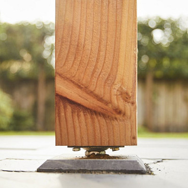 Betonpoer XL, 22x22x40cm recht, schroefdraad M20, antraciet.