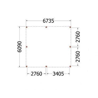 Buitenverblijf Palermo XXL 6750x6100x2480mm (bxdxh)
