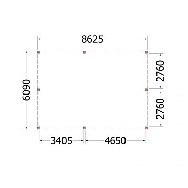 Buitenverblijf Palermo XXL 8650x6100x2480mm (bxdxh)