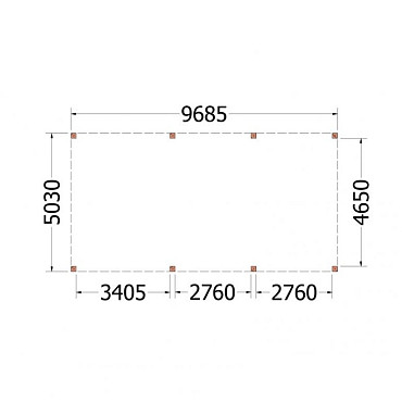 Buitenverblijf Palermo XXL 9700x5050x2480mm (bxdxh)