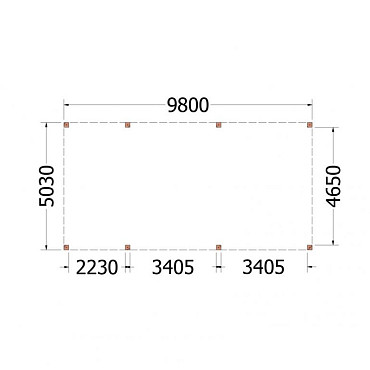 Buitenverblijf Palermo XXL 9800x5050x2480mm (bxdxh)