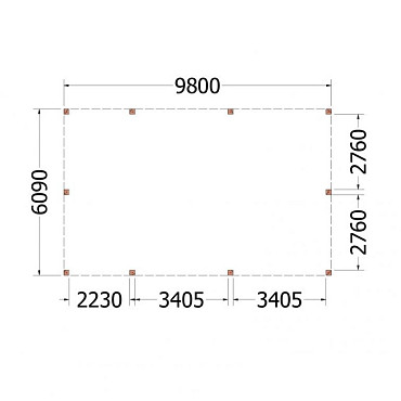 Buitenverblijf Palermo XXL 9800x6100x2480mm (bxdxh)