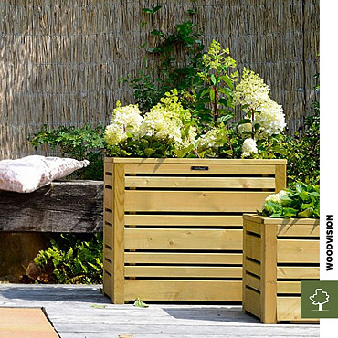 Bloembak Flux 90 Excellent, 70x30x90cm, groen geïmpregneerd.