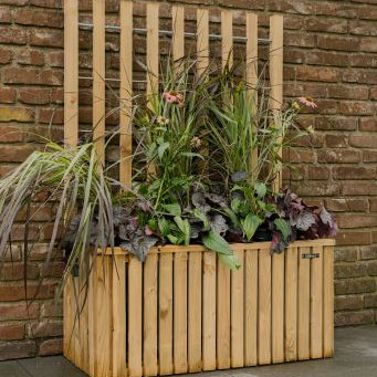 Trellis bloembak Elan 130 Excellent, 89x42x42cm hoogte 130cm groen geïmpregneerd