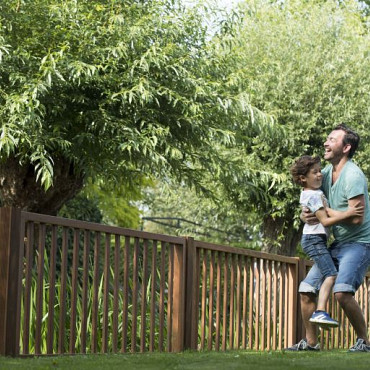 Hardhouten spijlenhek/-poort 100x80cm Frame 4,5x7cm spijlen 2x3cm