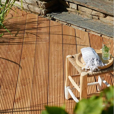 Douglas enkelzijdig geprofileerd dekdeel, 2,5x14,5x400cm groen geïmpregneerd