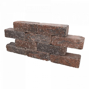 Catrock Getrommeld stapelblok 31x11,5x10cm Bruin/Zwart