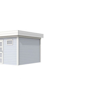 Vuren Topvision Premium Tapuit 300x300cm en luifel 300cm wanden lichtgrijs en basis antraciet