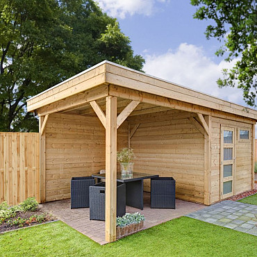 Vuren Topvision Premium Bosuil 300x300cm en luifel 300cm onbehandeld