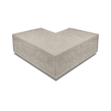 ArtiStone Oud Hollands hoekstuk traptreden 90° buiten 40x20cm Greige
