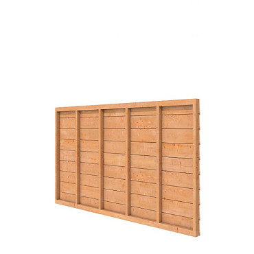 Douglas wandpakket t.b.v. enkelzijdige zijwand kapschuur Comfort, zwart geïmpregneerd.