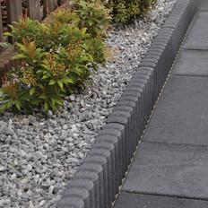 Palissadeband Rond 6x25x50cm Zwart