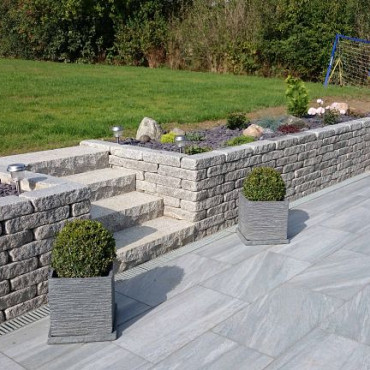 Stapelblok Graniwall Grey Rockface 40x16x8cm