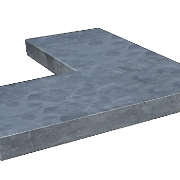 Afdekplaat-Vijverrand Chinees hardsteen 50/25x50x3cm hoekstuk