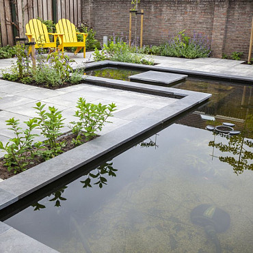 Afdekplaat-Vijverrand Chinees hardsteen 50/30x50x3cm hoekstuk