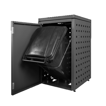 Kliko-ombouw met vaste deksel Grafietzwart 120 liter