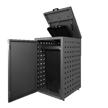 Kliko-ombouw met klep Grafietzwart 240 liter