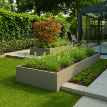 Plantenbak Vlak Taupe 120x120x80cm