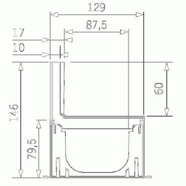 ACO Hexa Slotline gootelement L=1000mm incl.2 opzetstukken H60