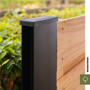 Stalen H-gleufpaal met structuur poedercoating, 4,2 x 9,6 x 184 cm, kwartsgrijs RAL7039